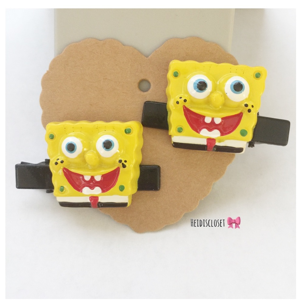 Sponge-bob Hair Clips. NEW!